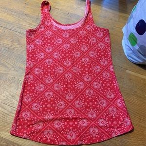Red, white tank top